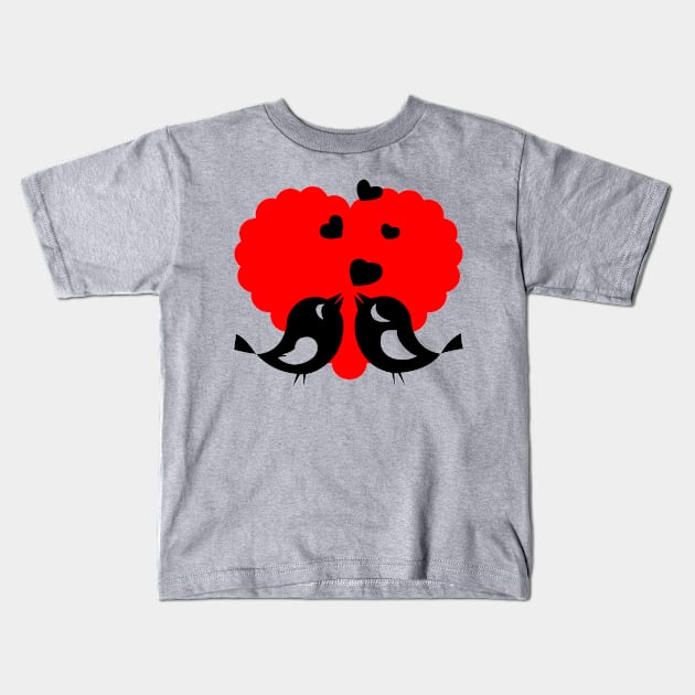 Love Birds Kids T-Shirt by ShubShank